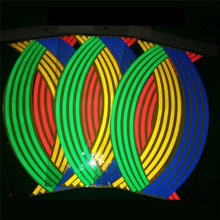 16 pzs calcomanía de rueda tiras reflectantes cinta adhesiva para motocicleta llanta coche (6)