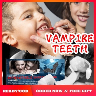 [disponible en inventario] colmillos de vampiro/hombre lobo/dentadura postiza falsa/disfraz de halloween/accesorios para fiestas
