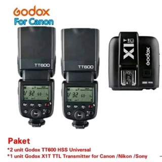 Godox TT600 Universal 2unidad Flash + gatillo Godox X1T TTL para Canon