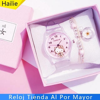 hello kitty - reloj de cuarzo para estudiantes, diseño de princesa, color rosa