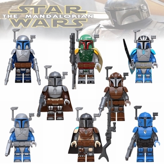 Lego Star Wars película minifiguras Mandalorian Jango Fett Boba Fett Bounty Hunter Diy bloques de construcción juguetes de niños