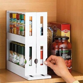 cha push-pull doble capa condimento almacenamiento estante de especias de gran capacidad de cocina organizador de especias estante multifuncional hogar (1)