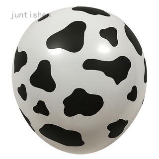 Juntishen Yonglinhaod 10Pcs 12 " Vaca Impresión Globos De Látex Fiesta Boda Cumpleaños Decoración Negro Blanco