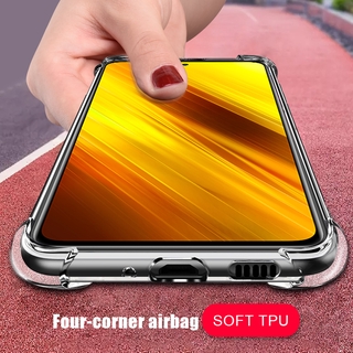 Caso transparente para Xiaomi Poco X3 NFC caso del teléfono transparente cubierta Poco X3/X3 NFC caso Airbag a prueba de golpes TPU Protector completo cubierta