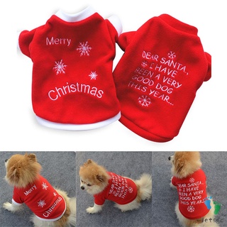 ropa para mascotas cachorro invierno cálido suéter bordado rojo navidad cachorro ropa