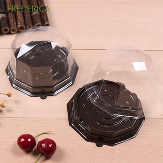 FREDERICA Pie Cake Boxes Cookies Muffin Pod Mooncake Containers Disposable Diamond Shaped Transparent Individual with Dome Lids Mini Cupcake Mousse Packaging Holder