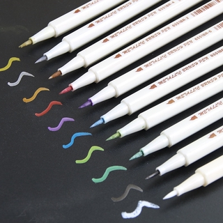 10 Pcs Metallic Colored Ink Water Chalk Pen for Scrapbook Photo Album Drawing Watercolor Art Marker Gel Pens Stationery School supplies