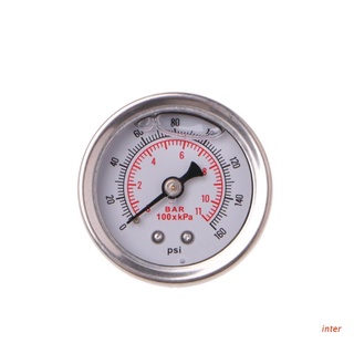 medidor regulador de presión de combustible inter 0-160 psi/barra de llenado de líquido cromado medidor de aceite