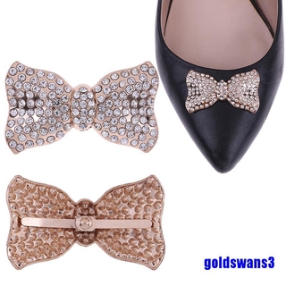 1Pc Rhinestone bowknot metal shoes clip buckle women shoe charm accessories