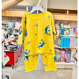 Pijamas L/L niños tiburón amarillo - Macadamia Little Glamz