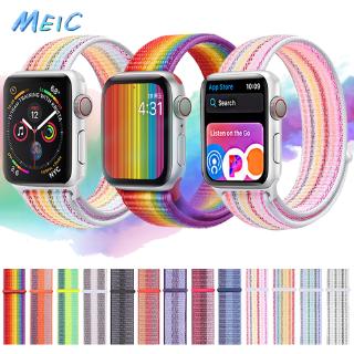 Correa para Apple Watch Band Apple Watch 6 5 44 mm 42 mm 40 mm 38 mm arco iris Nylon bucle pulsera correa de reloj