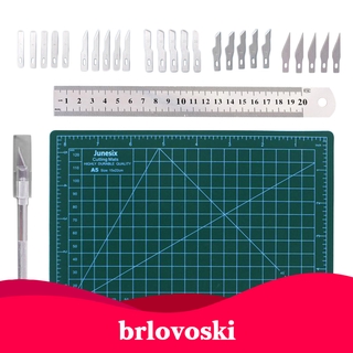 Kit de manualidades de tallado de precisión incluye cuchillas de tallado, tabla de cortar, regla de acero para bricolaje, corte de trabajo, (1)