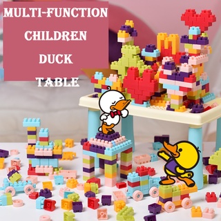 multifunción niños pato mesa grande edificio duplo bloques aprendizaje juego mesa de estudio niños escritorio juego lego
