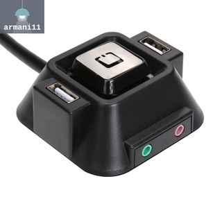 Mini Escritorio De Montaje De PC Interruptor Extensor Cable Dual Puerto USB Enchufe De Audio