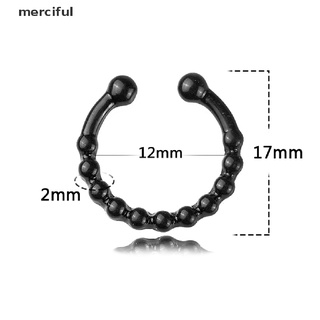 CHARMS amuletos misericordiosos negro falso septum clicker nariz anillo no piercing percha clip en joyería mx (7)