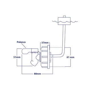 llave o válvula mv-11 tricorp de 61 mm para bidón o garrafa de 20,50y 60 litros para cualquier tipo de químico (2)