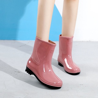 Moda exterior desgaste botas de lluvia botas de lluvia de las mujeres ligero de tubo medio suave lindo adulto impermeable antideslizante zapatos de agua red roja jelly zapatos