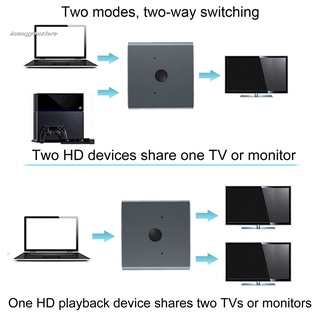 Hy adaptador compatible con HDMI de aleación de aluminio bidireccional Plug Play HDMI compatible con interruptor divisor 4K HDTV (3)
