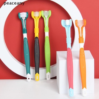 [paz] cepillo de dientes para mascotas de tres cabezas cepillo de dientes multiángulo limpieza adición mal aliento.