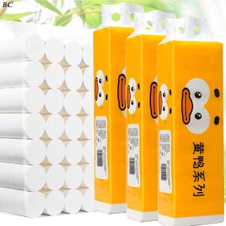 14 rollos de papel higiénico rollo de papel higiénico papel de baño blanco suave de 4 capas para el hogar