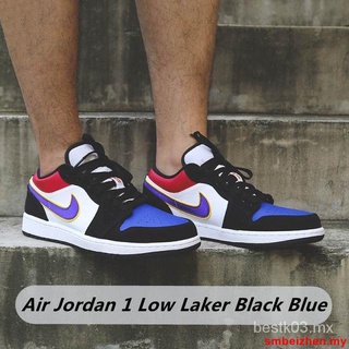 Tennis 100% Original 41 Colors Shoes Nike Air Jordan 1 Blue Blue Black Laker iOGZ