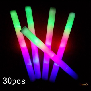humb 30 Pcs Light-Up Foam Sticks LED Soft Batons Rally Rave Glow Wands Multicolor Cheer Flashing Tube Concert for Festivals Birthdays Weddings Party Supplies