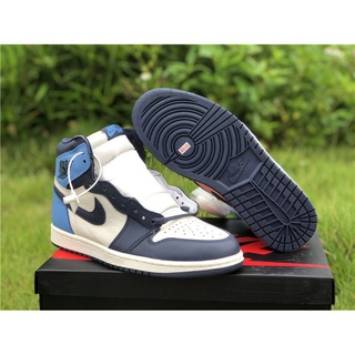 Auténtico En stock Nike air jordan tennis shoes 2019 Air Jordan 1 Retro High UNC Leather University Blue sports shoes