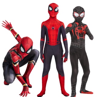 Spiderman lejos del disfraz de casa Cosplay Peter Parker Zentai traje de superhéroe mono mono de Halloween disfraz para niños