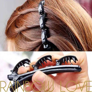 [Women Double Layers Twist Band Plait Hair Clip] [Girls Front Hairpin] [Ladies Elegant Hair Accessories]