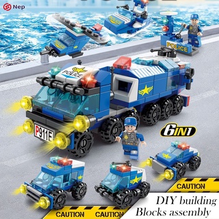 6-in-1 City Series Blocks Toy Cars/House Minifigure Toy Set Assembled Puzzle Building Blocks Gift for Kids (1)