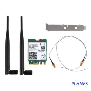 plhnfs tarjeta inalámbrica de doble banda 2400mbps wifi 6e ax210 m.2 wifi compatible con bluetooth 5.2 802.11ac/ax ax210ngw con antenas 6dbi para win 10