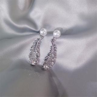 Aretes/pendientes coreanos con colgante De perlas De Cristal para mujer