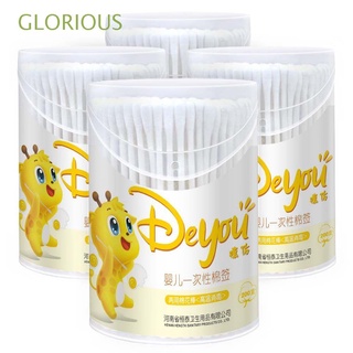GLORIOUS 200 Pcs/set Disposable Cotton Swab Belly Button Cotton Buds Cotton Pads Newborn Cleaning Baby Care Tool Soft Ears Double Head Paper Sticks