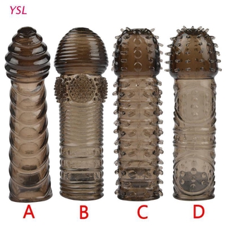 YSL 4PCS Vibrating Penis Sleeve Men Cock Ring Masturbation Sex Toys Adults Flirt Kit