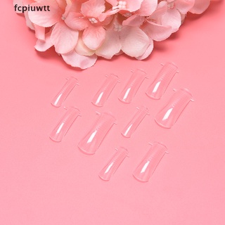 fcpiuwtt 100pcs transparente cubierta completa formas de uñas acrílicas falsas uñas postizas molde de construcción rápida mx