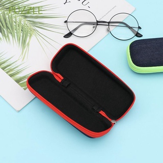 PUZZLE Nuevo Estuche para anteojos Duro Eyewear protector Spectacle case Portable Tela de mezclilla|Moda Bolsa bolsa Gafas de sol caja/Multicolor