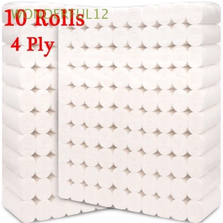 wonderful12 4 capas de papel higiénico suave toalla de baño papel higiénico papel de baño 10 rollos amigables con la piel limpieza del hogar cómoda toalla de papel