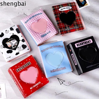 SHENGBAI Kawaii Kpop Titular De La Tarjeta De Recoger Libro Álbum De Fotos Para Tarjetas Amor Corazón Hueco Carpeta Visita Mini Photocard