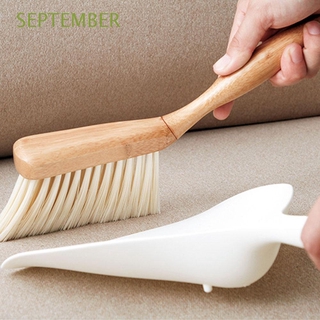 Septiembre pequeño cepillo de limpieza de plástico recogedor escoba pala conjunto de polvo Mini colgante mango de bambú hogar con cuerda herramientas de limpieza del hogar (1)