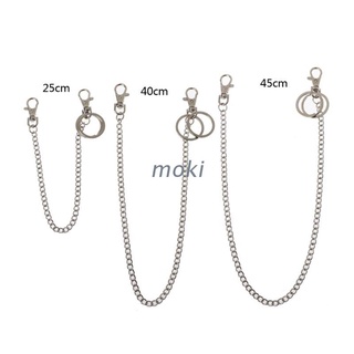 mok. 3 unids/set unisex pantalones cintura cadena bolsillo cinturón jeans metal anti-perdida cadenas