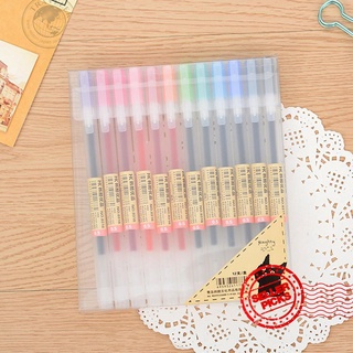 12 bolígrafos de gel de gel de gel de colores creativos lindos estudiantes papelería pluma acuarela b4m7