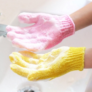 1pcs Five Fingers Bath Towel Gloves Bath Shower Candy Colors Body Wash Skin Spa Bath Scrubber Clean Brush Bath Amenities Multicolor