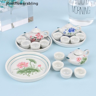 jbmx 1/12 casa de muñecas miniatura vajilla de comedor de porcelana juego de té tazas de platos 6 unids/set glory (4)