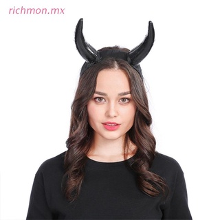 richmo Gothic Horn Hair Hoop Ox Horn Headband Photo Props Halloween Party Headwear