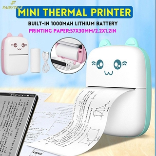 Mini impresora Térmica impresora Fotográfica De bolsillo con estampado De hadas Portátil inalámbrico