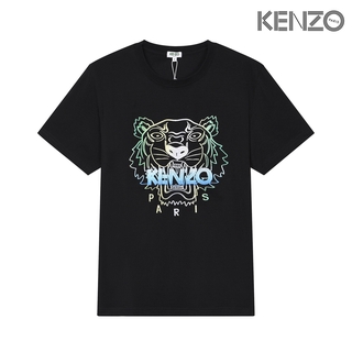 [listo Spot] Original Kenzo gradiente bordado cabeza de tigre manga corta hombres y mujeres mismo Casual coreano todo-partido camiseta