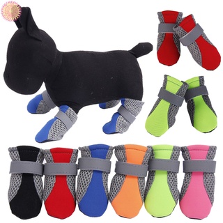 4 unids/Set primavera otoño perro zapatos cachorro pie protector antideslizante botas mascotas suministros