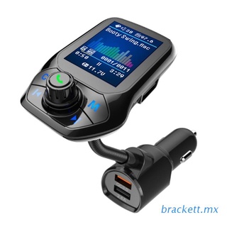 BRACK Adaptador De Coche compatible Con Bluetooth Transmisor FM Puerto USB Cargador TFT Pantalla