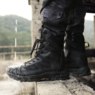alta calidad 5aa hombres botas tácticas al aire libre senderismo combate swat boot kasut tentera fuerzas especiales botas de desierto de alta parte superior