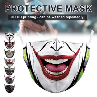 Adultos Hombres Mujeres Lavable Reutilizable Cubierta Protectora Cara 3D Impresión Digital Divertido Antipolvo